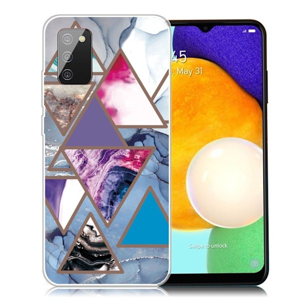 Marble Samsung Galaxy A03s Suojakotelo - Triangle Patterns In Marble Multicolor