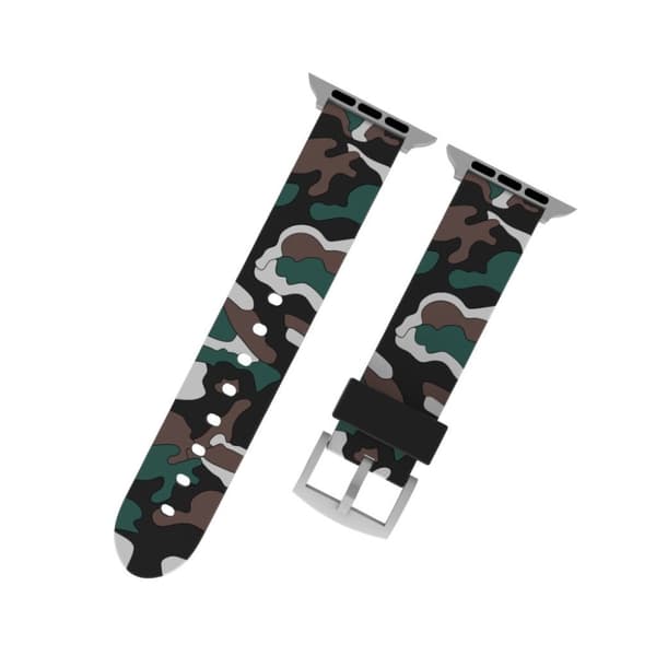 Apple Watch Series 4 4mm kamouflage Klockband av Silikon - Grå Silvergrå