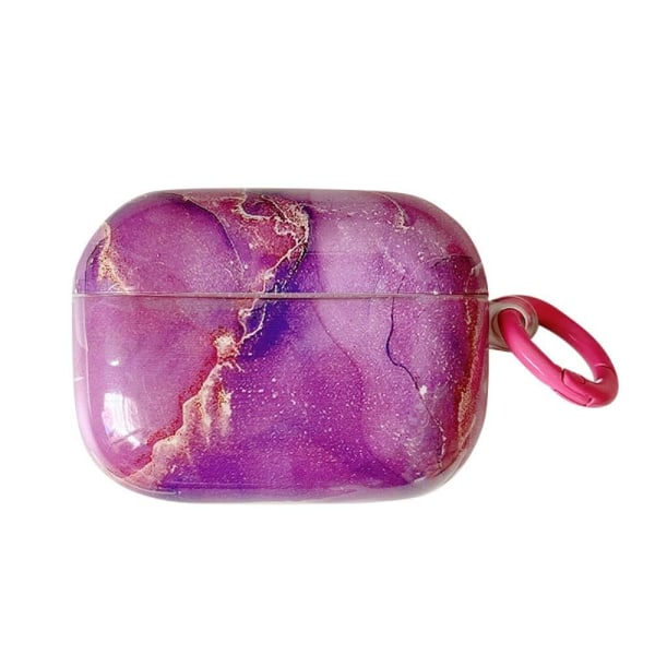 AirPods 3 marble pattern case with buckle - Magenta Marble Purple