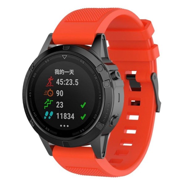 Garmin Approach S60 erstatnings urrem i silikone med Twill tekstur - Orange Orange