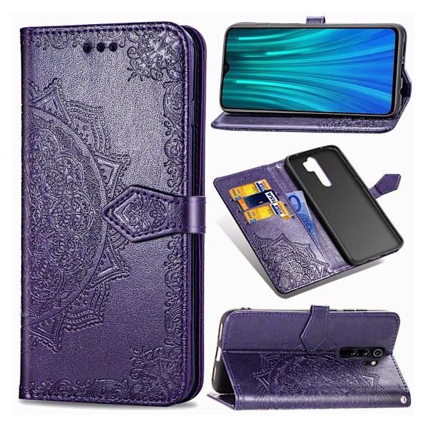 Mandala läder Xiaomi Redmi Note 8 Pro fodral - Lila Lila