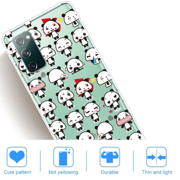 Deco Samsung Galaxy S20 FE 5G / Samsung Galaxy S20 FE kotelot - Panda Eri Tunteita White