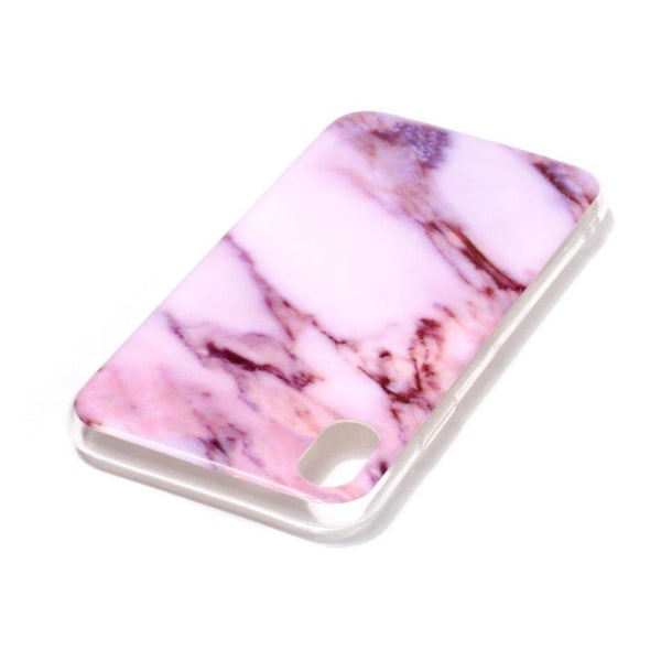 iPhone Xs Max IMD Marmori Kuviollinen Muovinen Takasuoja Kuori - Violetti/ Pinkki Purple