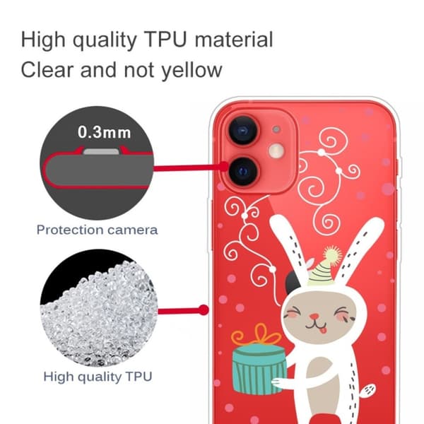 Fluffy Rabbit iPhone 12 Mini skal - Vit Vit