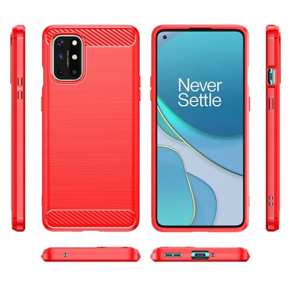 Carbon Flex Etui OnePlus 8T - Rød Red