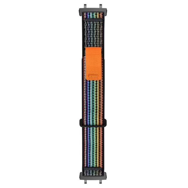 Huami Amazfit T-Rex 3 Urrem Nylon Loop Justerbar håndledsrem med stik - Sort / Regnbue Black