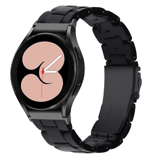 Stilfuld urrem i resin-stil til Samsung Galaxy Watch 4 - Sort Black