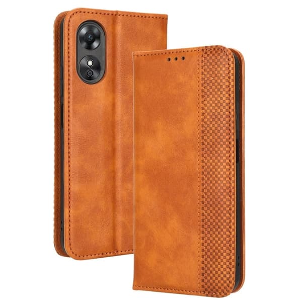 Bofink Vintage Oppo A17 Læretui - Brun Brown