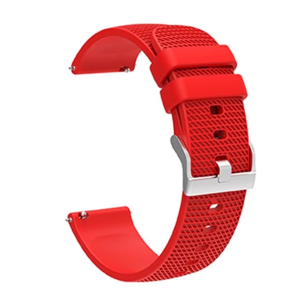 20mm Universal grid design silicone watch strap - Red Röd
