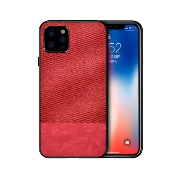 Berlin iPhone 11 Pro Max deksel - Rød / Cloth + PU stil Red