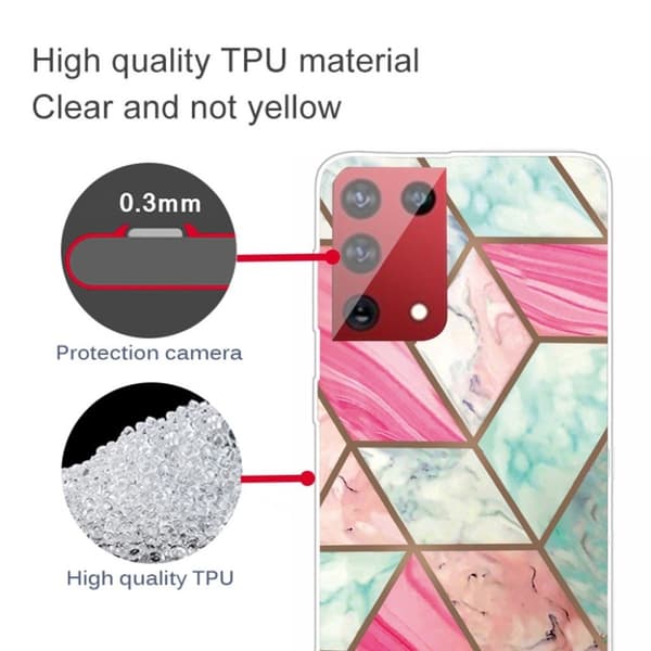 Marble Samsung Galaxy S21 Ultra Etui - Colorful Marble Tile Multicolor