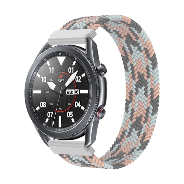Elastisk nylon-urrem til Samsung Galaxy Watch 4 - Lyserød / Hvid / Grå Størrelse: Xl Multicolor