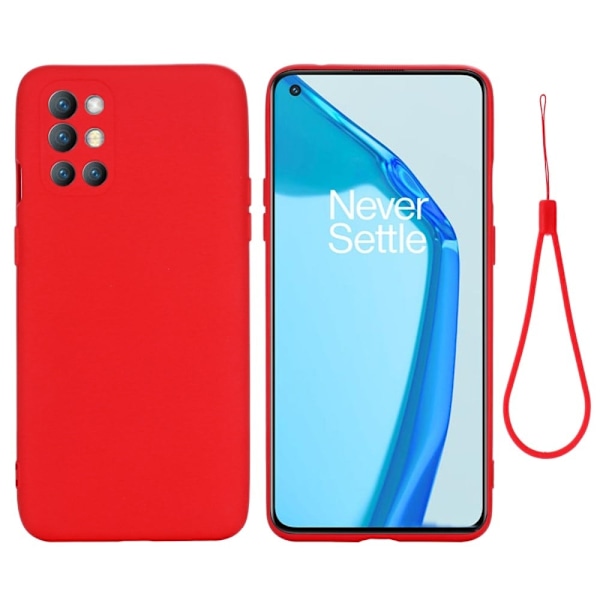 Matt flytende silikondeksel for OnePlus 9R - Rød Red