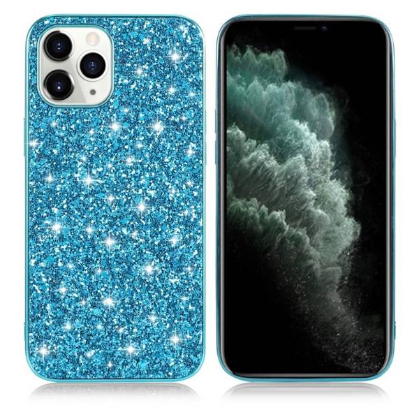 Glitter iPhone 12 Pro Max Etui - Blå Blue