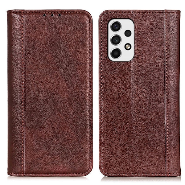 Aito nahkakotelo magneettisuljuksella Samsung Galaxy A53 5G - Ruskea Brown
