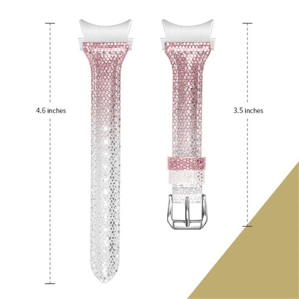 Samsung Galaxy Watch 5 / 5 Pro gradientfärgad klockarmband i koskinnläder - Silver / Rosa Rosa