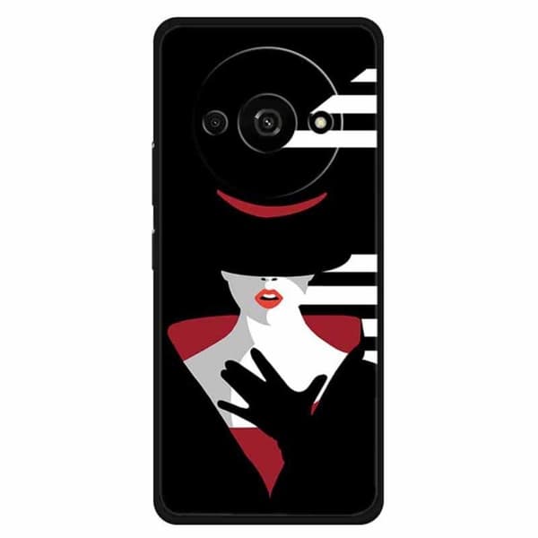 Imagine Xiaomi Redmi A3 / Xiaomi Poco C61 deksel - Dame I Svart Hatt Black