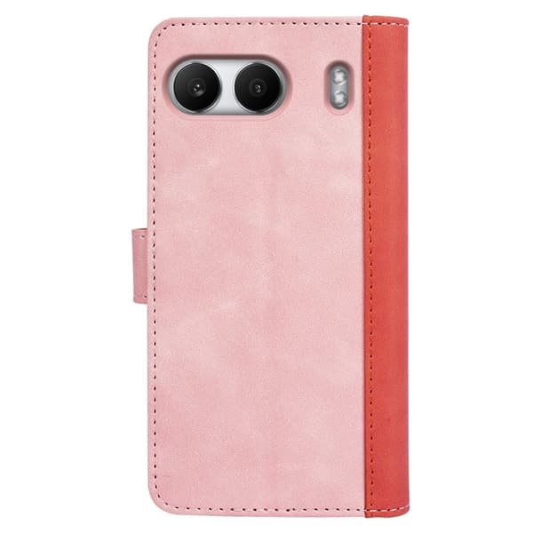 To-farvet OnePlus Nord 4 læderetui - Lyserød Pink