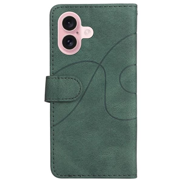 Teksturoitu nahkakotelo hihnalla iPhone 16 - Vihreä Green