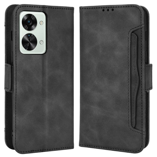 OnePlus Nord 2T moderni nahkainen lompakkokotelo - Musta Black