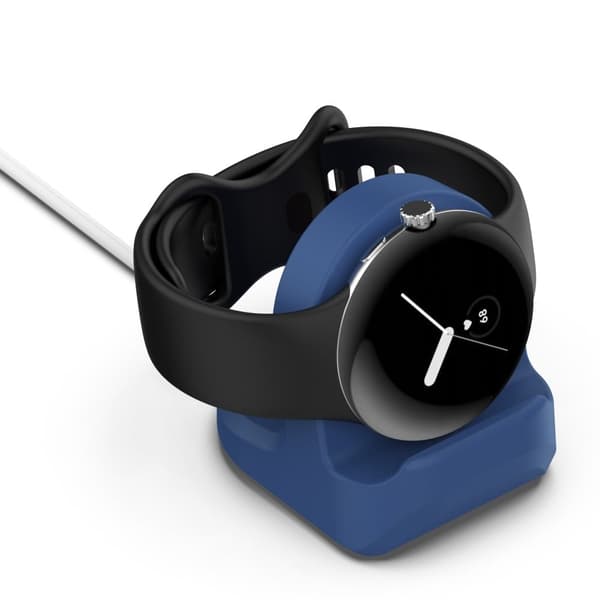 Google Pixel Watch opladningsdock i silikone - Mørkeblå Blue