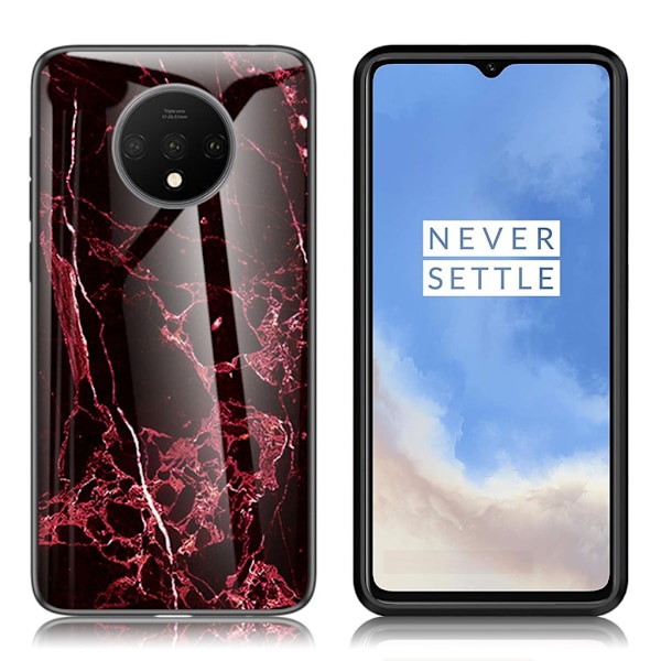 Fantasy Marmor OnePlus 7T skal - Röd Röd