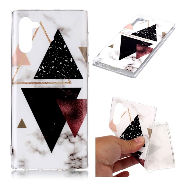 Marble Samsung Galaxy Note 10 deksel - Dark Triangles Marble Multicolor
