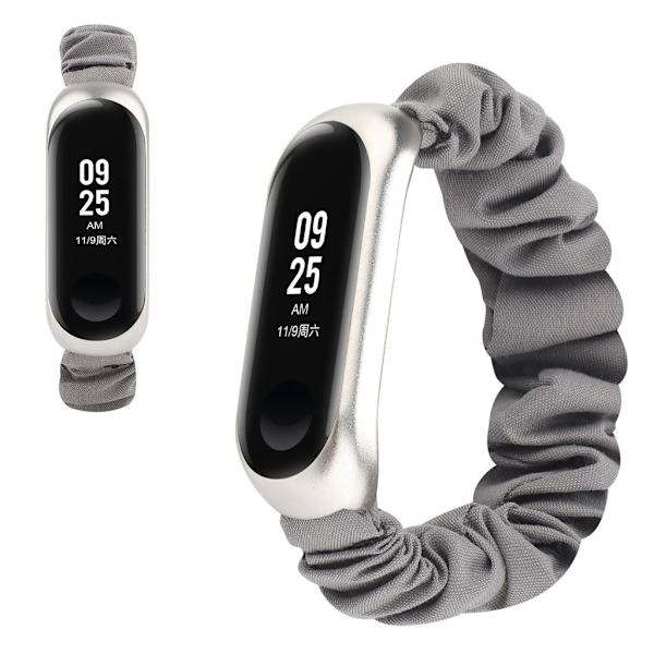 Xiaomi Mi Band 5 cool floral klæde rem - grå Silver grey
