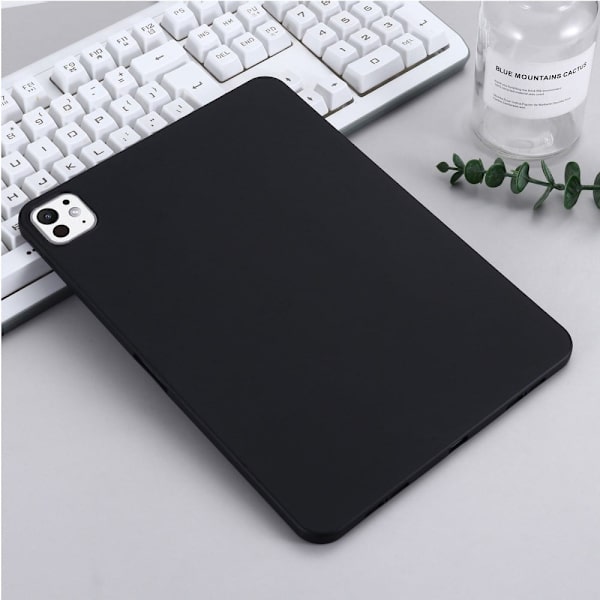 iPad Pro 11 (2024) Etui Flydende silikone ridsefast tablet cover - Sort Black
