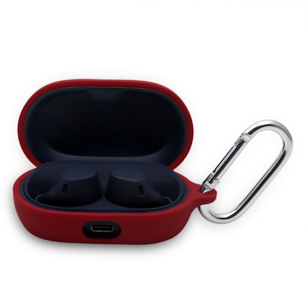 Jabra Elite 7 Active silikoneetui med nøglering - Rødvin Red