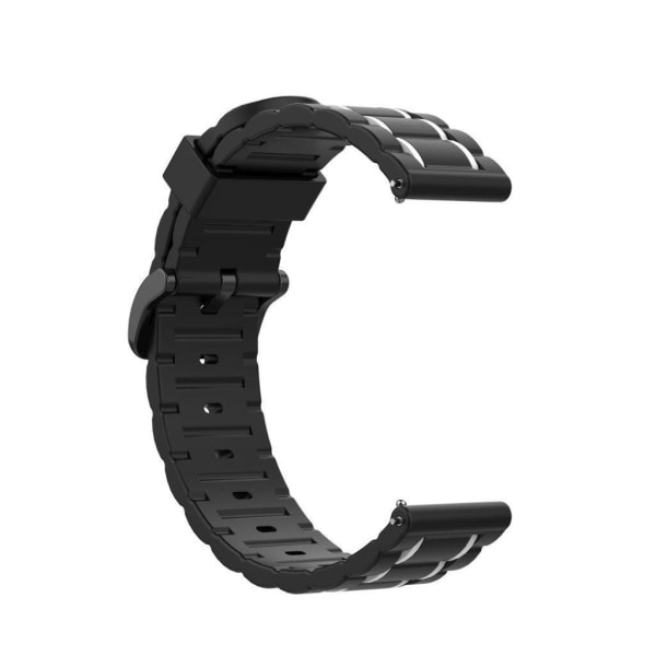 Wavy silicone watch band for Garmin watch - White Svart