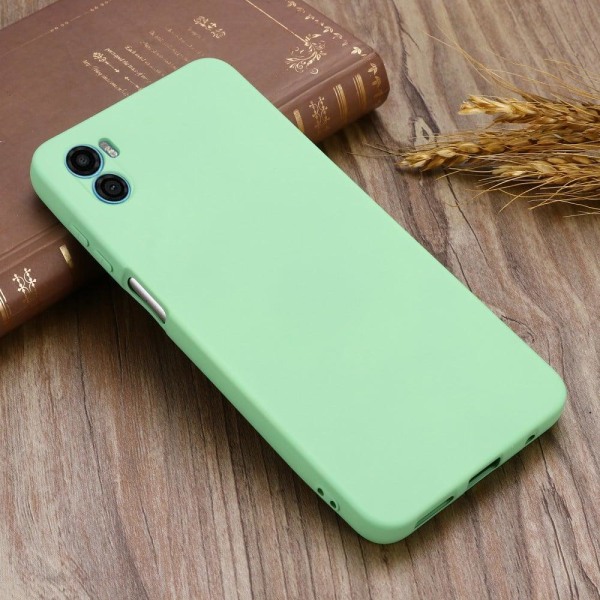 Matte liquid silicone cover for Motorola Moto E22s - Green Grön