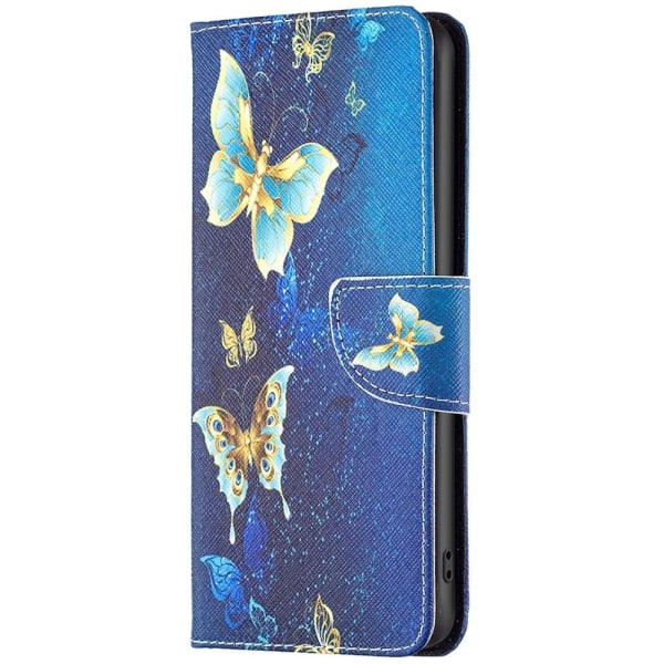 Wonderland Nokia G11 / Nokia G21 flip etui - Gyldne Sommerfugle Blue