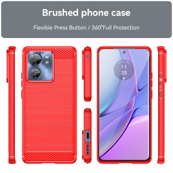 Carbon Flex Etui Motorola Edge 40 - Rød Red