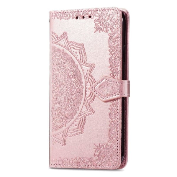 Mandala iPhone 14 Plus læderetui - Pink Pink