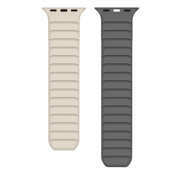 Klokkerem Apple Watch Series 41mm - 40mm - 38mmSilikon magnetisk rem - Stjernelys / Grå White