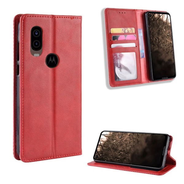 Bofink Vintage Motorola One Vision kotelot - Punainen Red