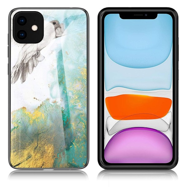 Fantasy Marmor iPhone 11 skal - Flygande Duva multifärg