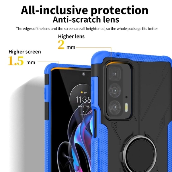 Kickstand cover with magnetic sheet for Motorola Edge 20 Pro - B Blue