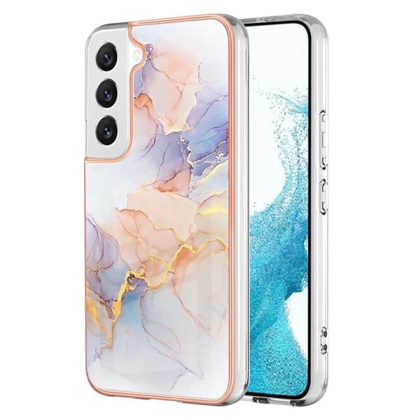 Marble Samsung Galaxy S23 Etui - Milky Way Marmor White White