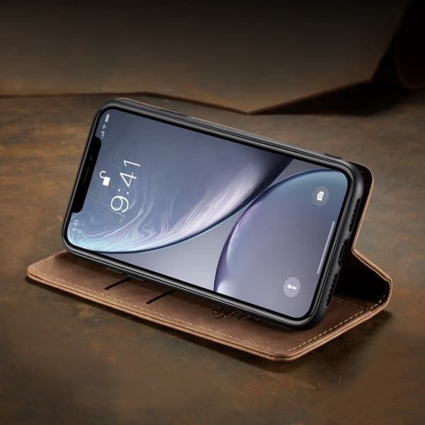 CASEME iPhone Xr læder flip cover - Khaki Beige