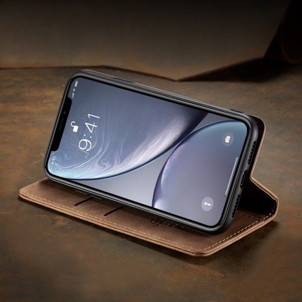 CASEME iPhone Xr plånboksfodral i läder - khaki Beige