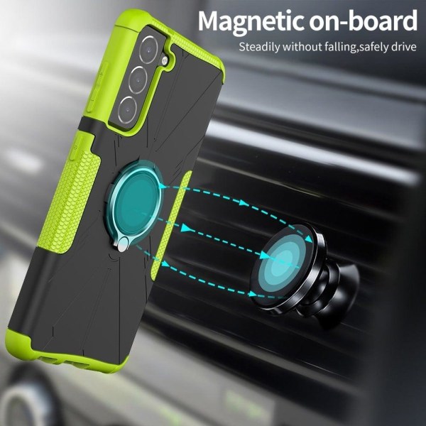 Kickstand-cover med magnetisk plade til Samsung Galaxy S21 FE - Rød Red