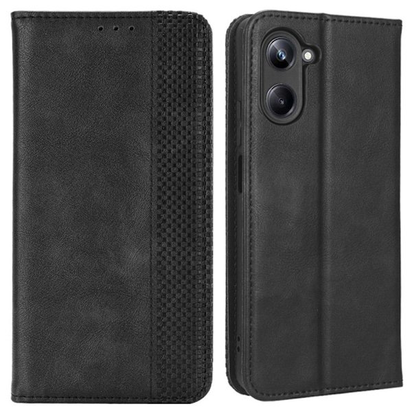 Bofink Vintage Realme 10 Pro Læder Etui - Sort Black