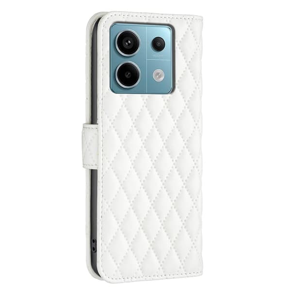 Rombemønster, matt flip-deksel for Xiaomi Redmi Note 13 Pro 4G - Hvit White