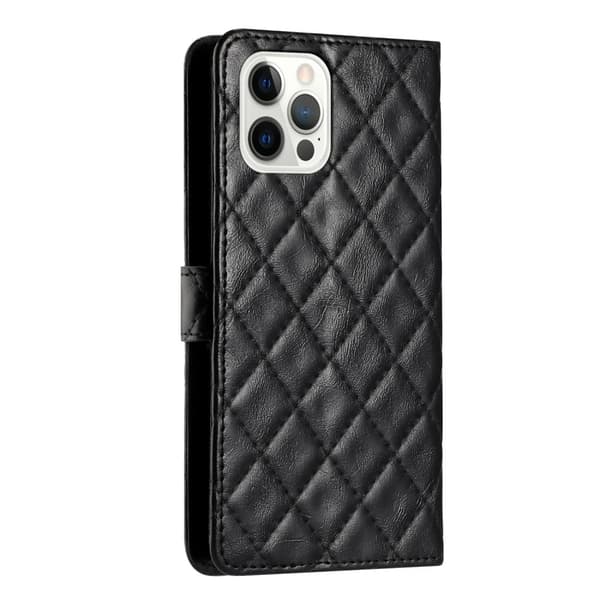 Toimiva rombinen lompakkokotelo iPhone 12 Pro Max - Musta Black