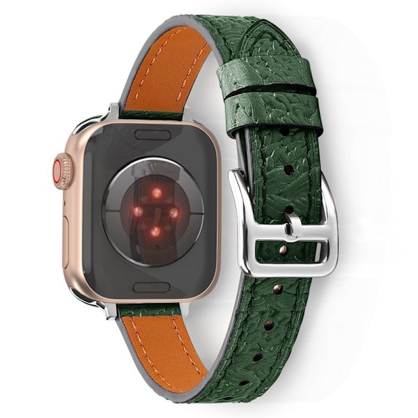 Apple Watch (45 mm) klockarmband i äkta vävt läder - Grön Grön