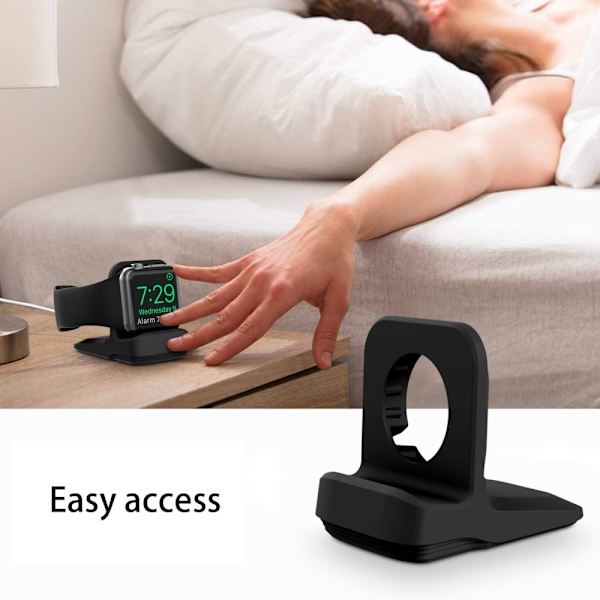 Apple Watch opladningsstand i silikone - Sort Black