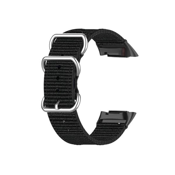 Fitbit Charge 5 elastisk klokkerem i nylon - Svart Black