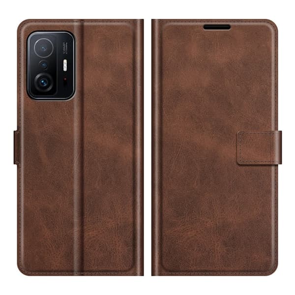 Læretui med Lommebok til Xiaomi 11T / 11T Pro - Kaffe Brown